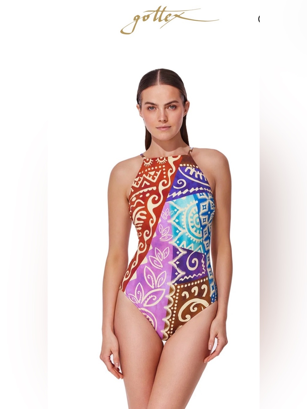 GOTTEX ASHANTI HIGH NECK ONE PIECE SWING SIZE 6/8/10 NWT